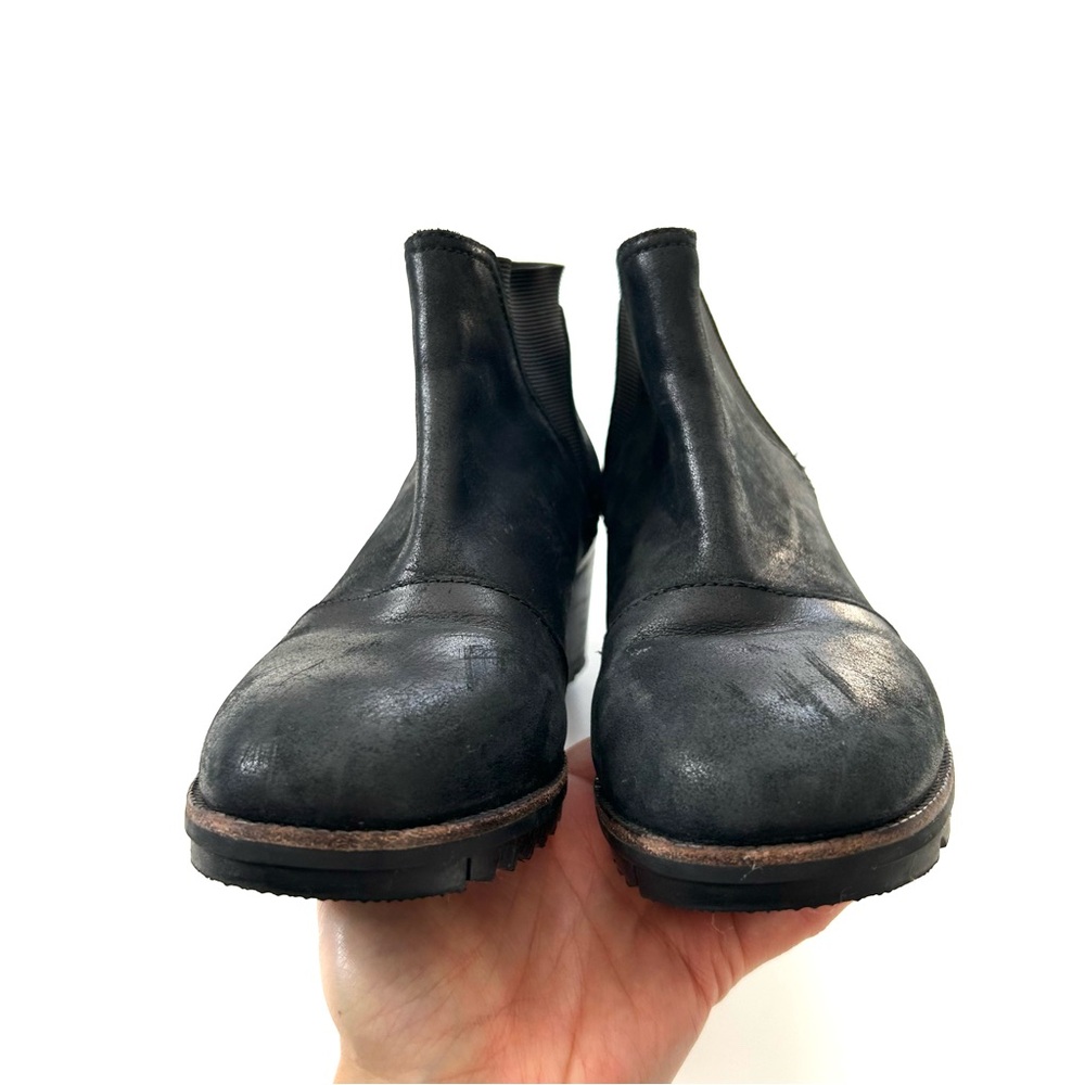 Sorel Black Genuine Leather Cate Chelsea Heeled Boots - Picture 2 of 8